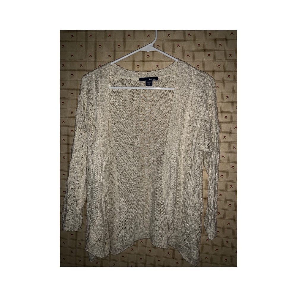 Cream Open Front Cardigan